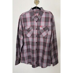 Dixxon Flannel Company Hotshot FR Flannel Shirt Men’s, Gray/Red Size Large
